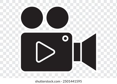 video camera icon on transparent background. Modern icons vector illustration. Trendy video camera icons. Eps 10.