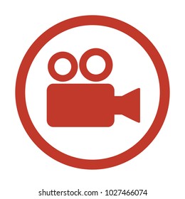 Video camera icon on white background. Vector illustration