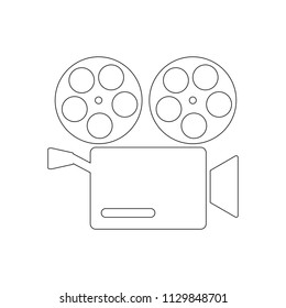 Video camera icon on the white background, Vector illustration