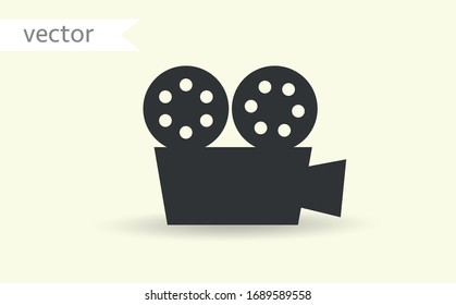 Video camera icon on a white background