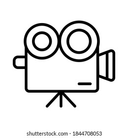 Video camera icon on white background, vector illustration