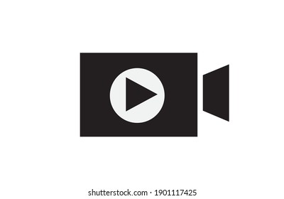 Video camera icon on white background. Vector drawing.