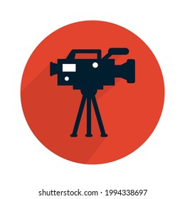video camera icon on a white background, vector illustration