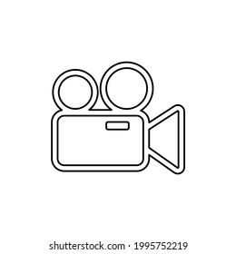 Videokamera-Symbol auf weißem Hintergrund, Vektorgrafik