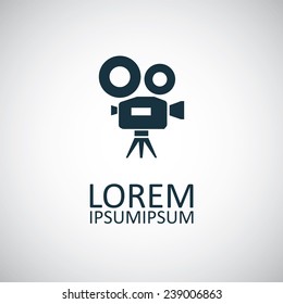 video camera icon on white background 