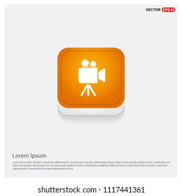 Video camera icon Orange Abstract Web Button - Free vector icon