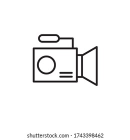 vector de diseño de contorno de icono de cámara de vídeo. aislado en fondo blanco