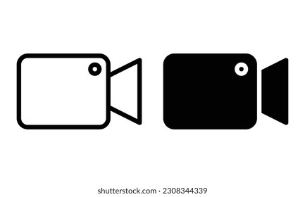 Video camera icon with outline and glyph style.