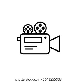 Video camera icon outline set sign