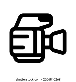 video camera icon, outline style, editable vector