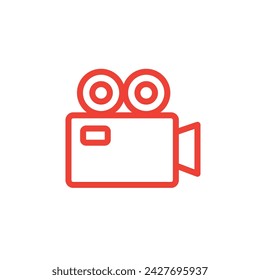 ilustración vectorial de estilo de contorno de icono de cámara de vídeo 
