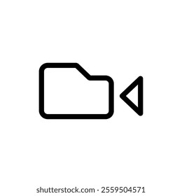 Video camera icon outline style UI UX illustration