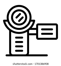 Video camera icon. Outline video camera vector icon for web design isolated on white background