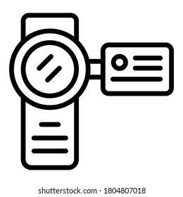 Video camera icon. Outline video camera vector icon for web design isolated on white background