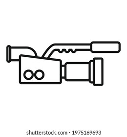 Video camera icon. Outline video camera vector icon for web design isolated on white background