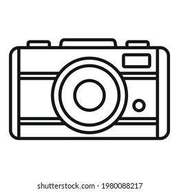 Video camera icon. Outline Video camera vector icon for web design isolated on white background