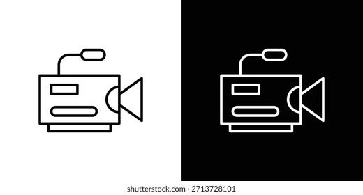 Video Icono de la cámara, signo del Vector del contorno, Descarga del diseño del logotipo