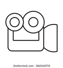 icono de cámara de vídeo sobre fondo blanco, estilo de línea, ilustración vectorial