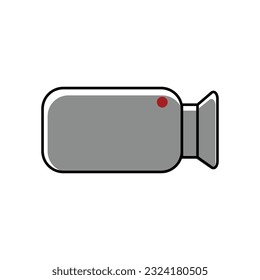 Videokamera-Symbol auf weißem Hintergrund. bunter Design.
