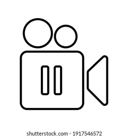 Video camera icon pause line vector isolated on white background eps 10
