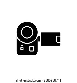 Video camera icon. Icon related to electronic, technology. Solid icon style, glyph. Simple design editable