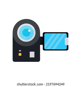 Video camera icon. Icon related to electronic, technology. Flat icon style. Simple design editable