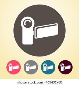 Video Camera Icon in round shape.
