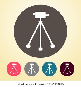 Video Camera Icon in round shape.