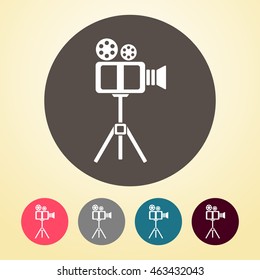 Video Camera Icon in round shape.
