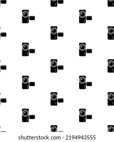 Video Camera Icon Seamless Pattern, Motion Picture Acquisition Electronic Device Vector Art Illustration