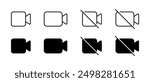 Video camera icon set collection. Camcorder, cam sign symbol