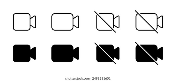 Video camera icon set collection. Camcorder, cam sign symbol