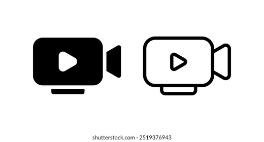 video camera icon set. flat illustration of vector icon on white background