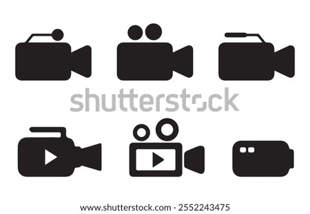 Video camera icon set. Camera logo icon. Video recorder vector. Vector illustration EPS 10