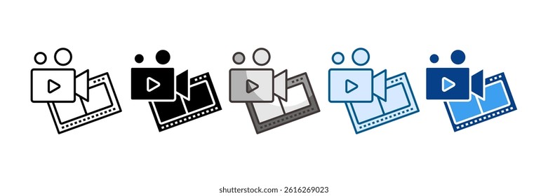 Video Camera Icon Set Multiple Style Collection