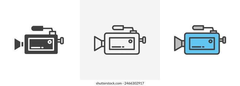 Video Camera Icon Set. Symbols for Camcorders and Recording Devices.