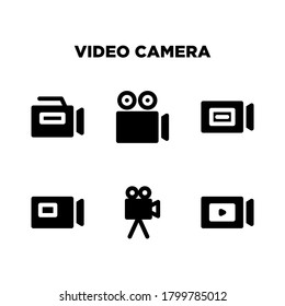 video camera icon set of vector illustration template on white background