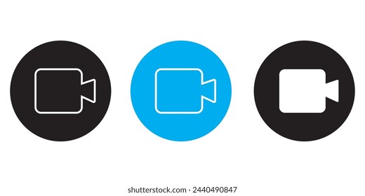 video camera icon set vector, eps10