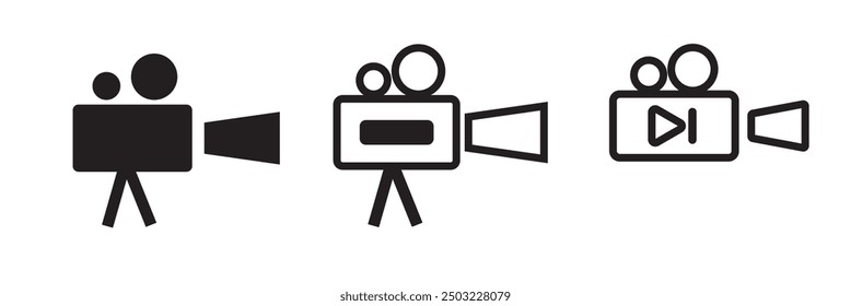 Video camera icon set vector.