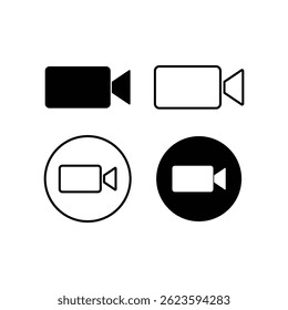 video camera icon set vector design template