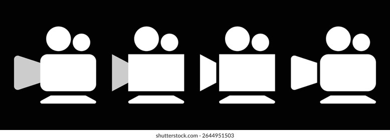 video camera icon set. video camera vector illustration