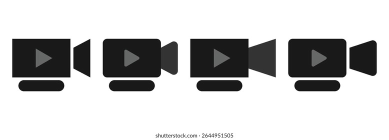 video camera icon set. video camera vector illustration