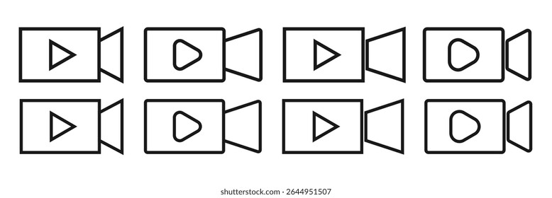 video camera icon set. video camera vector illustration