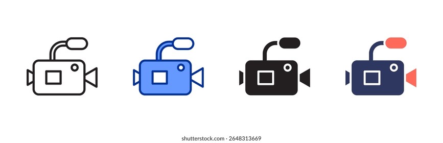 Video Camera icon sheet multiple style collection