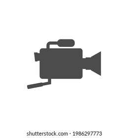 Video camera icon. Silhouette, isolated vector symbol on white background. 