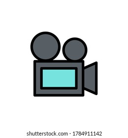 Video, camera icon. Simple color with outline vector elements of cultural activities icons for ui and ux, website or mobile application