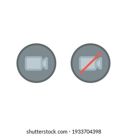 Video camera icon. Simple filled outline style for Video Conference, Webinar and Video chat. Vector illustration isolated on white background. EPS 10