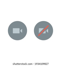 Video camera icon. Simple flat style for Video Conference, Webinar and Video chat. Vector illustration isolated on white background. EPS 10