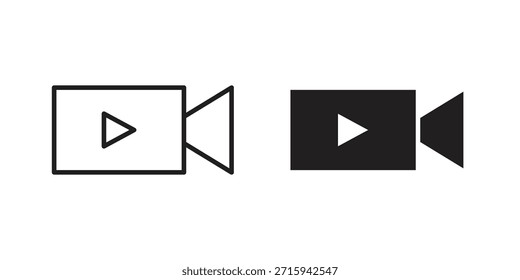 Ícone de câmera de vídeo em formato vetorial moderno simples. Pacote de ícones EPS