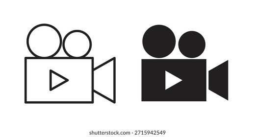 Video Icono de la cámara en formato de Vector moderno simple. Paquete de iconos EPS